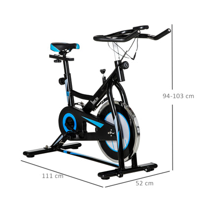 Stationary Exercise Bike, 8kg Flywheel Indoor Cycling Workout Fitness Bike, Adjustable Resistance Cardio Exercise Machine W/ LCD Monitor Pad And Phone Holder For Home, Gym, Office, Black