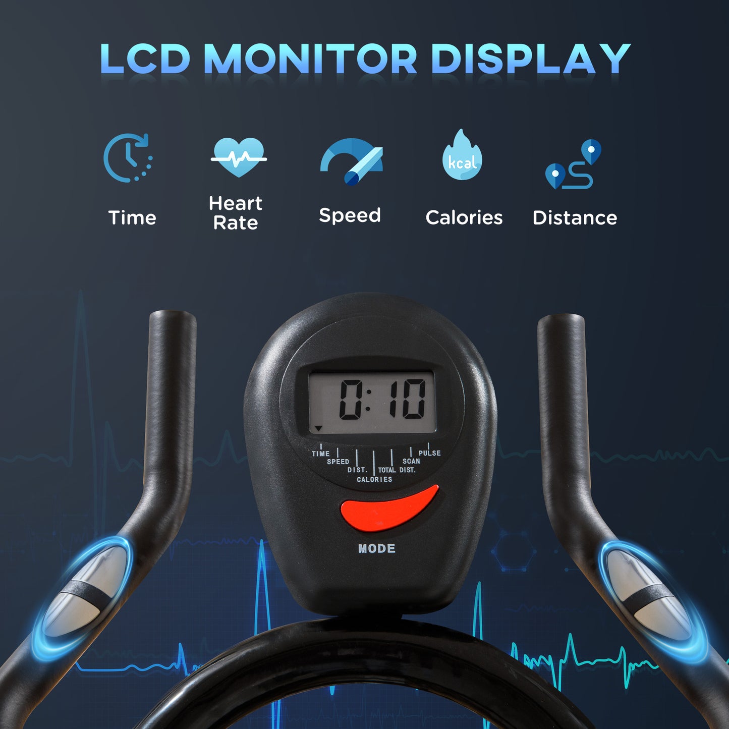 Stationary Exercise Bike, 8kg Flywheel Indoor Cycling Workout Fitness Bike, Adjustable Resistance Cardio Exercise Machine W/ LCD Monitor Pad And Phone Holder For Home, Gym, Office, Black