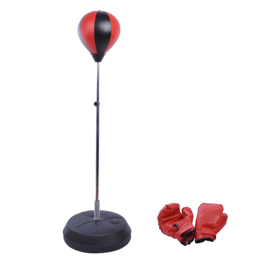 Punching Bag With Stand, 126-144 Cm Height Adjustable Boxing Set Free Standing Speed Bag With Gloves And Air Pump For Teenagers Home Gym Workout